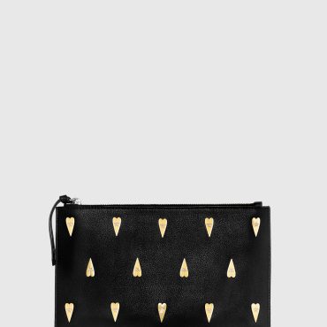 Large Heart Studded Pouch