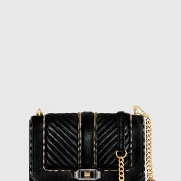 Chevron Quilted Zip Love Crossbody