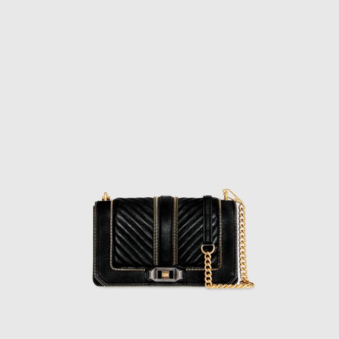 Chevron Quilted Zip Love Crossbody - Image 4