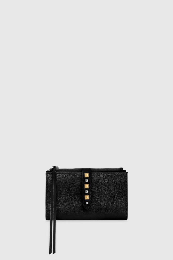 Multi Studded Wallet With Chain Strap