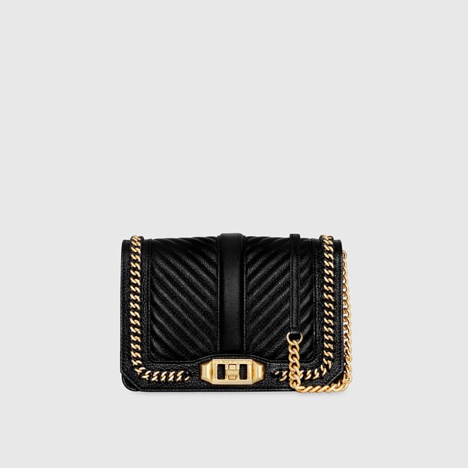 Chevron Quilted Small Love Crossbody With Chain Inset - Image 6