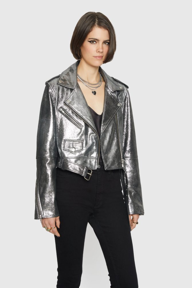 Cropped Jett Moto Jacket - Image 3