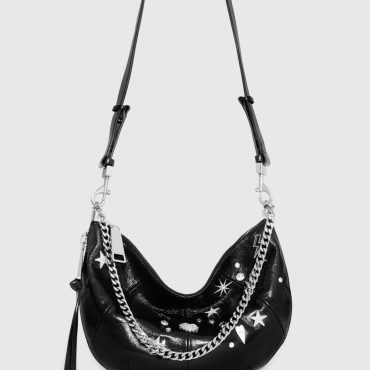 Zip Around Crossbody With Celestial Studs