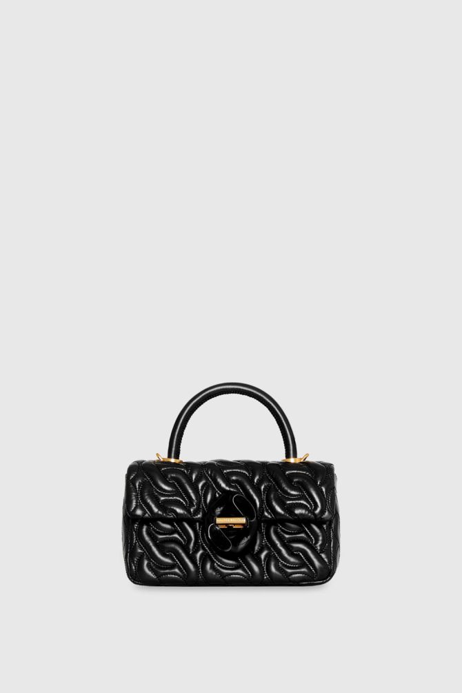Top Handle Crossbody With Chain Quilt