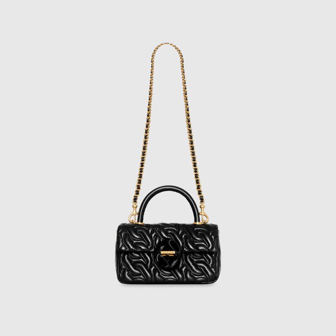 Top Handle Crossbody With Chain Quilt - Image 8