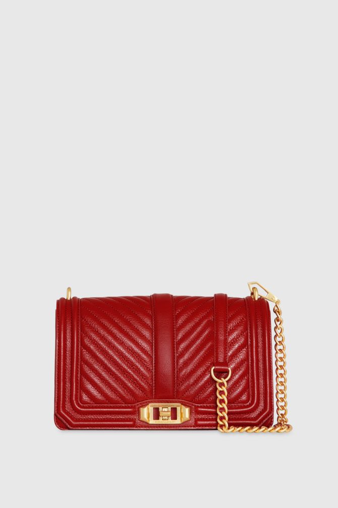 Chevron Quilted Love Crossbody