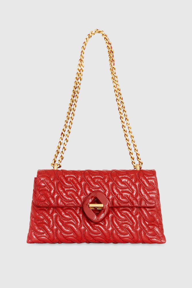 Double Gusset Crossbody With Chain Quilt