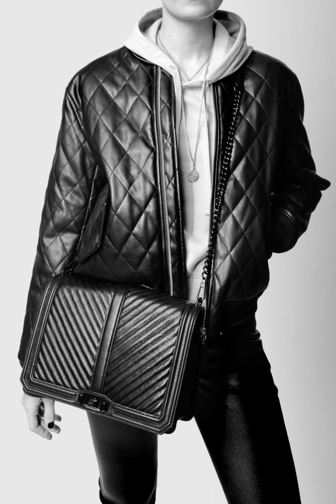 Chevron Quilted Jumbo Love Crossbody - Image 4