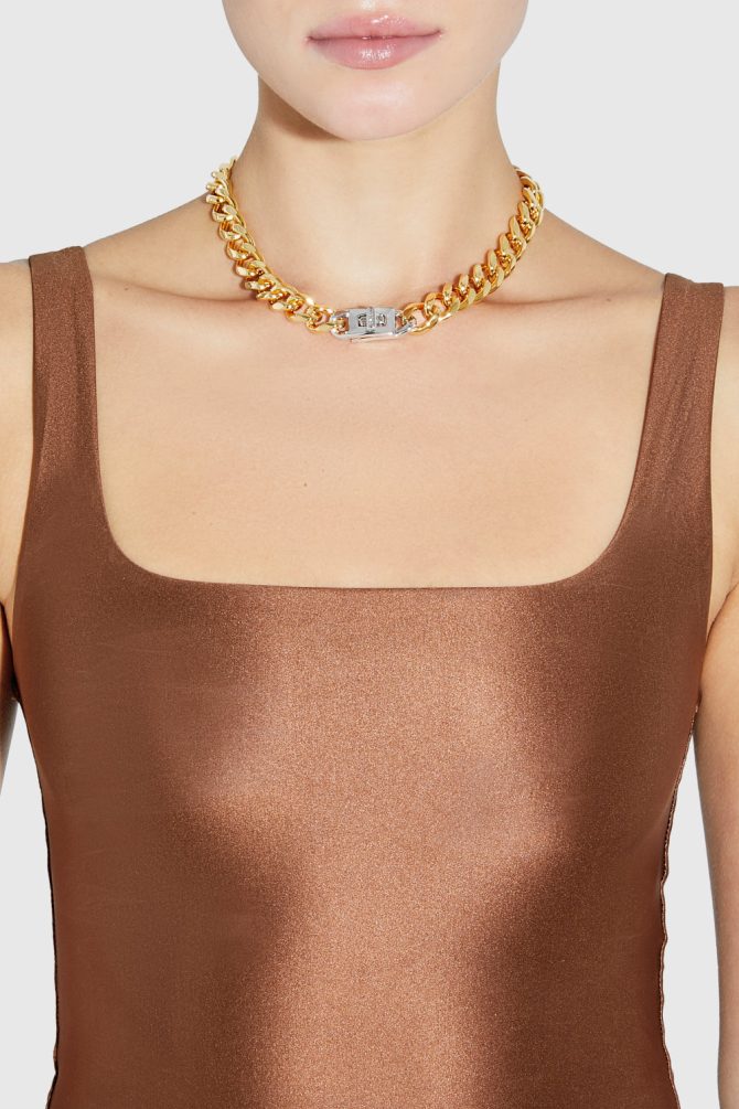 Pad Lock Curb Chain Necklace