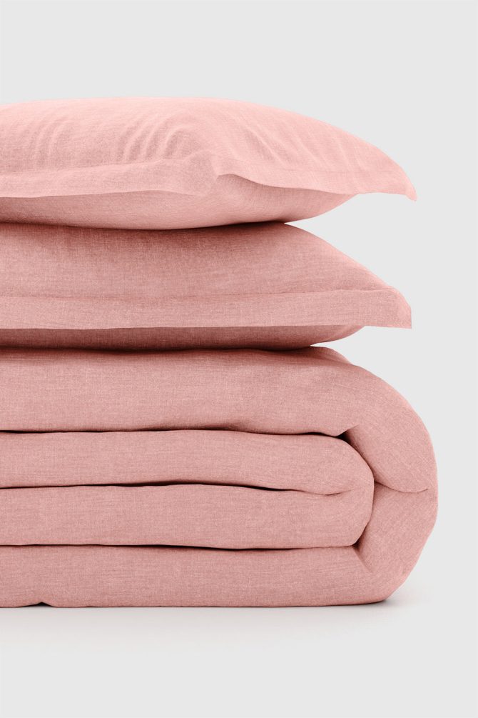 Blush Bamboo/Linen Duvet Set
