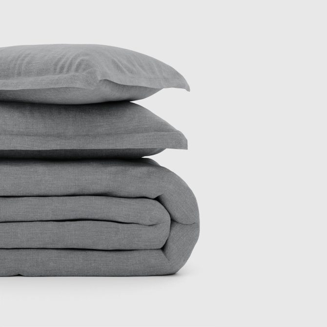 Gray Bamboo/Linen Duvet Set - Image 4