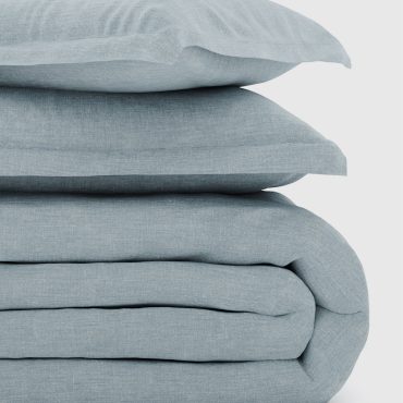 Light Blue Bamboo/Linen Duvet Set