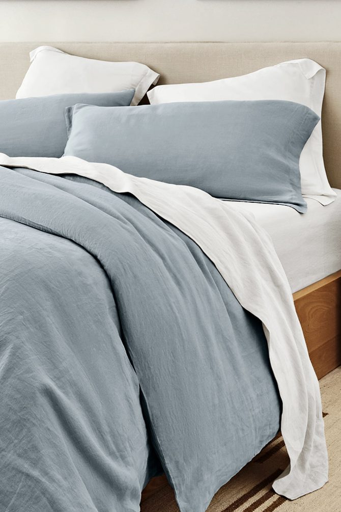 Light Blue Bamboo/Linen Duvet Set - Image 2