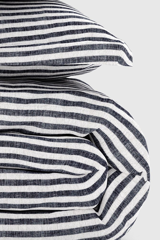 Yarn Dye Textured Stripe Duvet Cover Set - Image 3