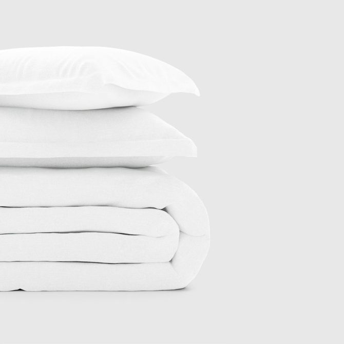 White Bamboo/Linen Duvet Set - Image 4