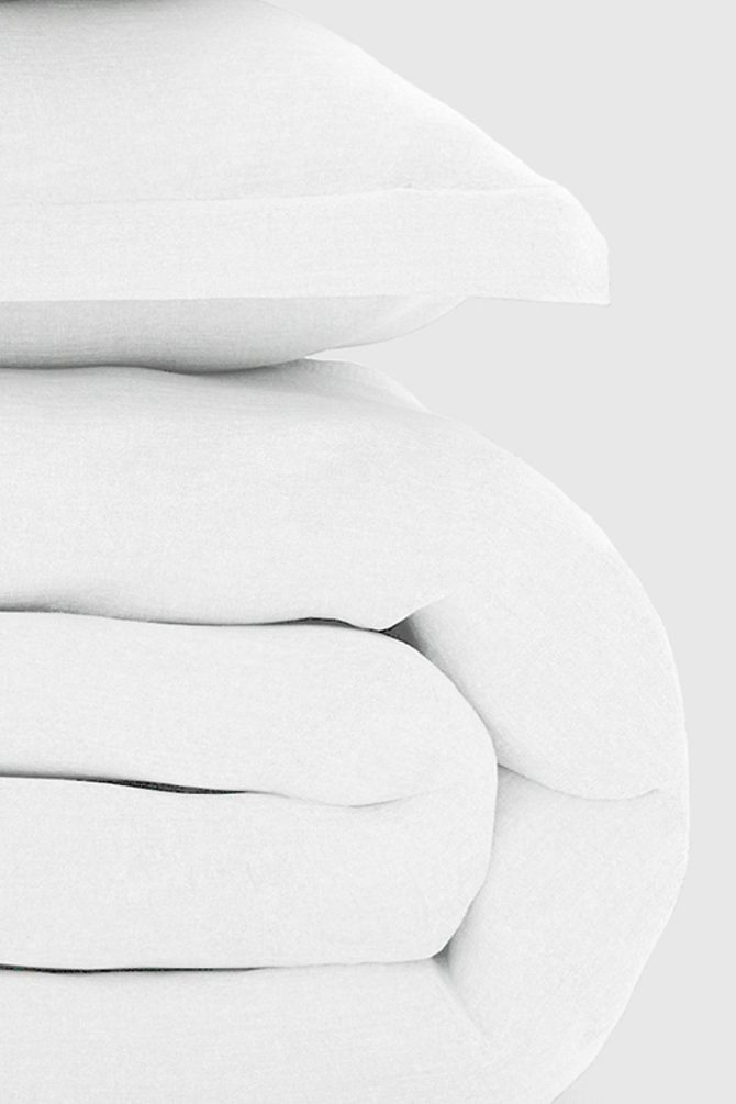 White Bamboo/Linen Duvet Set - Image 3
