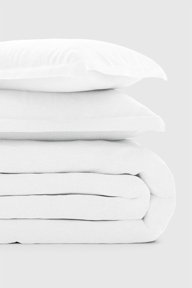 White Bamboo/Linen Duvet Set