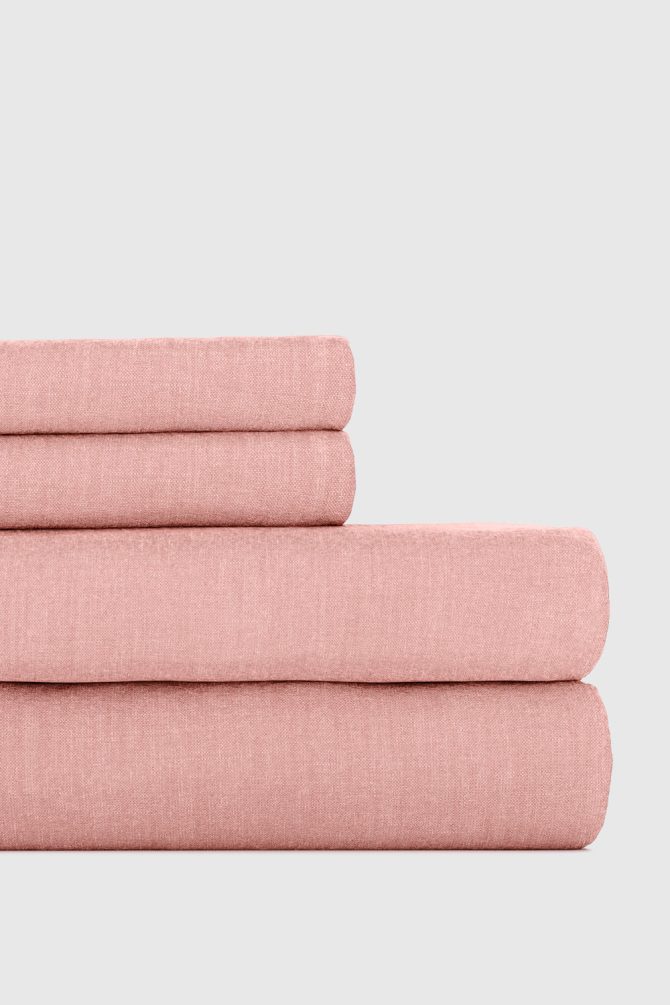 Blush Bamboo/Linen Sheet Set