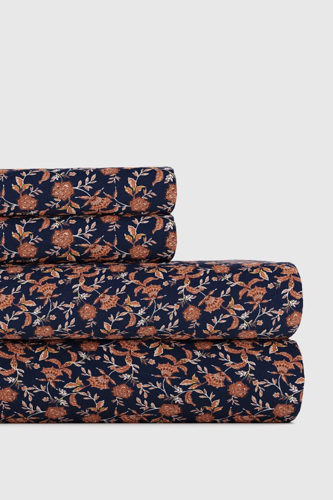 Jacobean Floral 100% Percale Cotton Sheet Set
