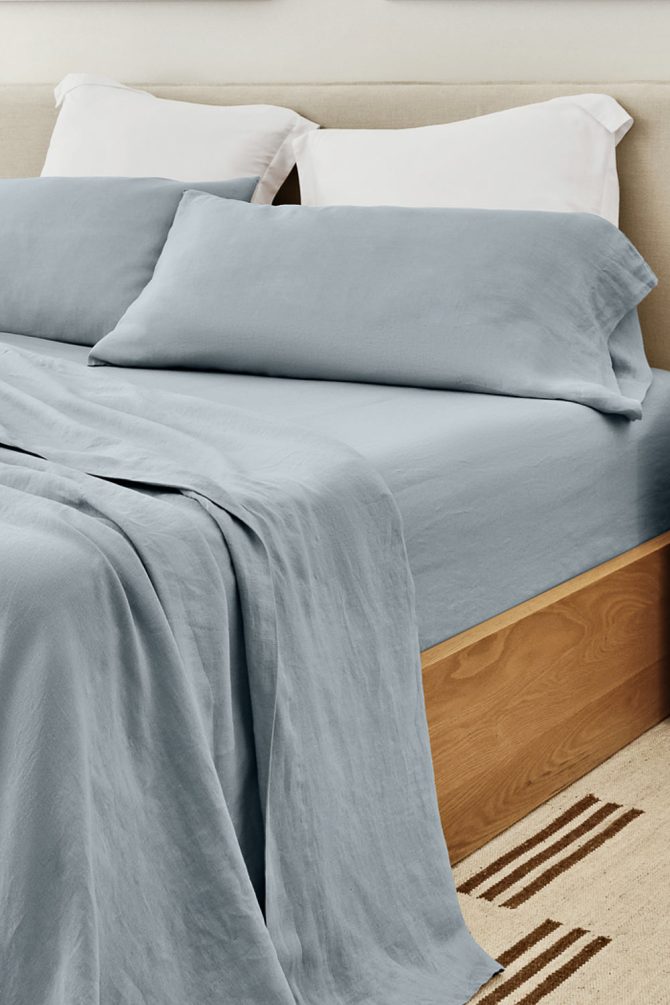 Light Blue Bamboo/Linen Sheet Set - Image 2