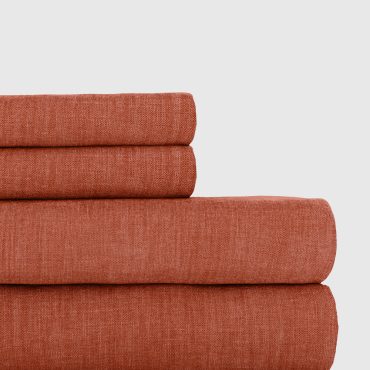 Terracotta Bamboo/Linen Sheet Set