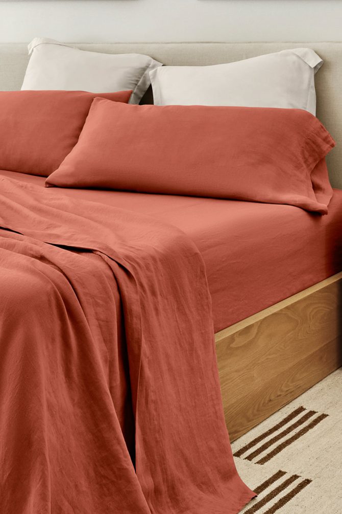 Terracotta Bamboo/Linen Sheet Set - Image 3