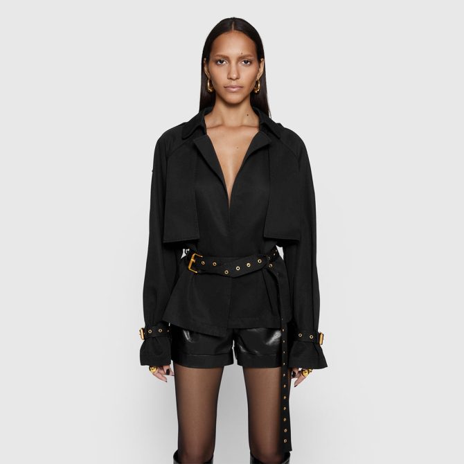 Mia Cropped Trench Coat - Image 6