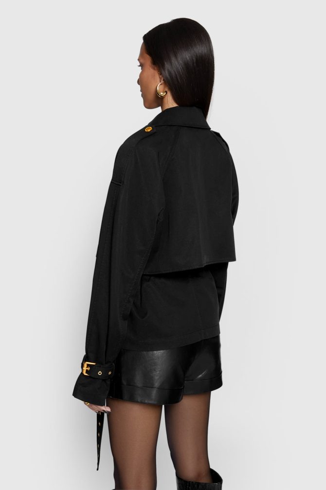 Mia Cropped Trench Coat - Image 3