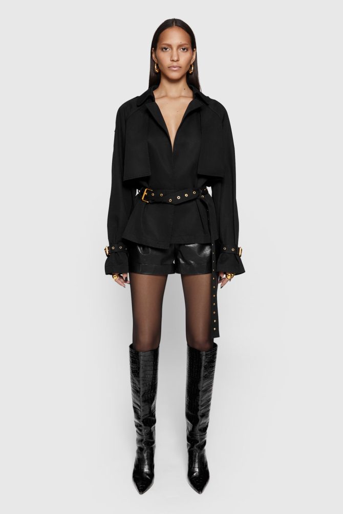 Mia Cropped Trench Coat - Image 5
