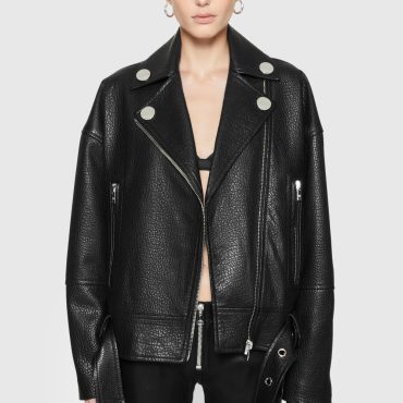 Stevie Oversized Leather Moto Jacket