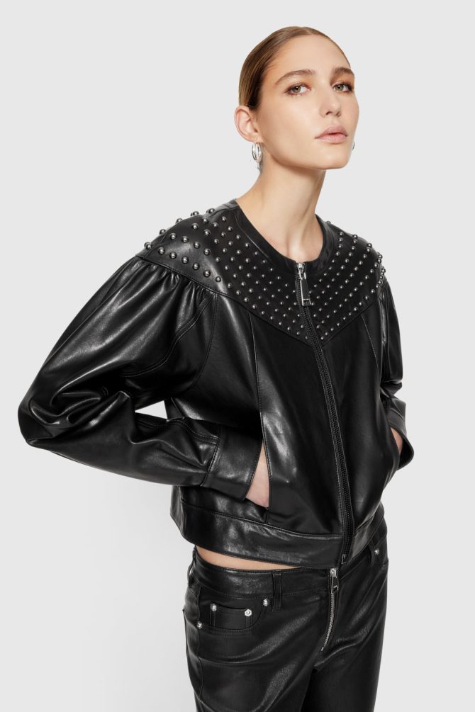 Ozzy Studded Leather Jacket - Image 2