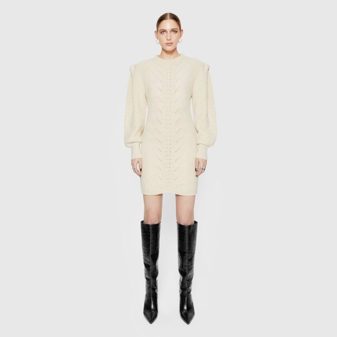 Daisy Cable Mini Sweater Dress - Image 4