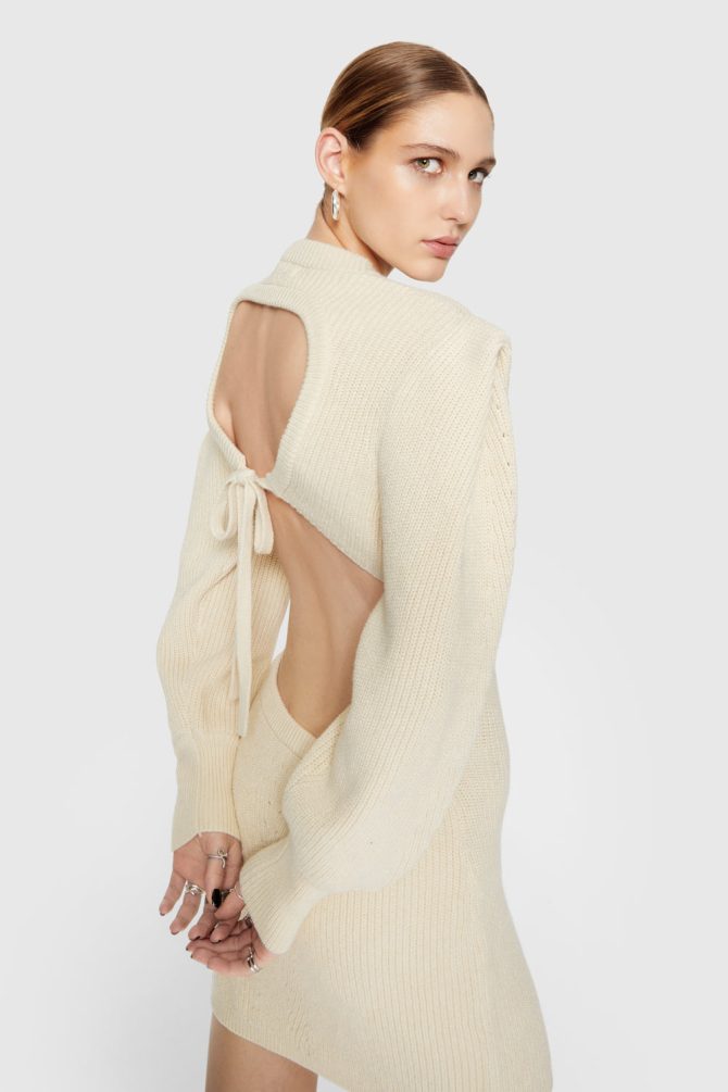 Daisy Cable Mini Sweater Dress - Image 2