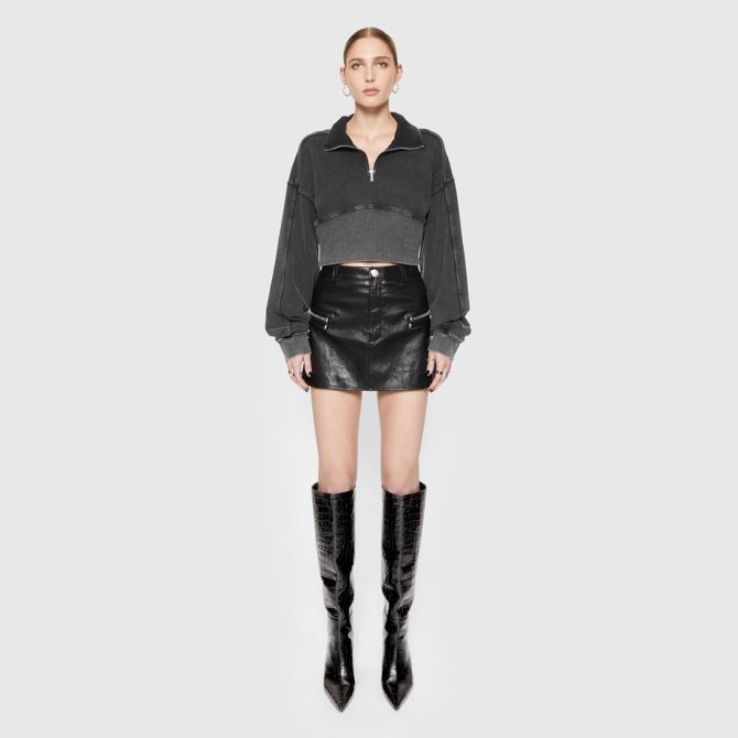 Poppy Leather Mini Skirt - Image 4