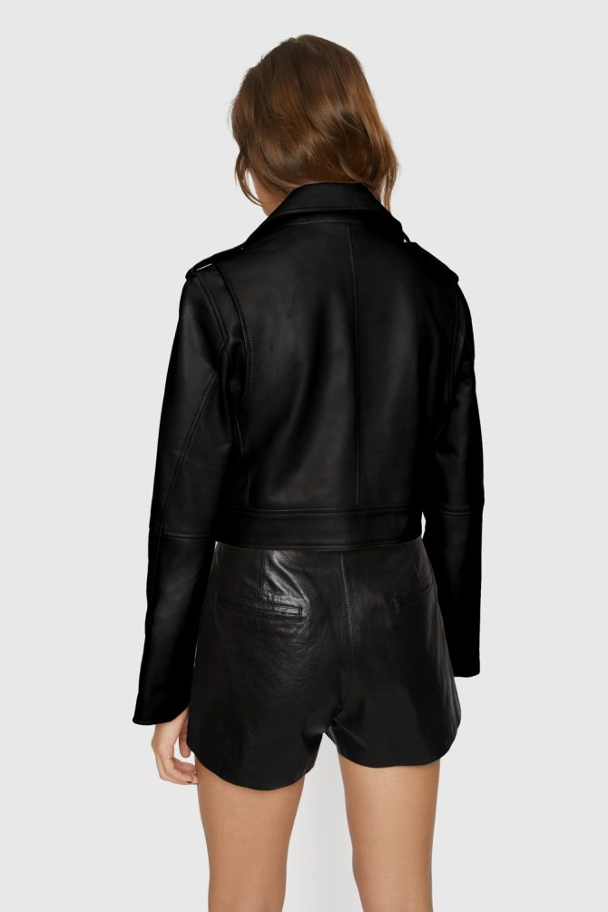 Cropped Jett Moto Jacket - Image 3