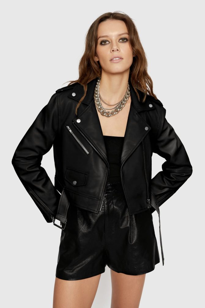 Cropped Jett Moto Jacket - Image 2