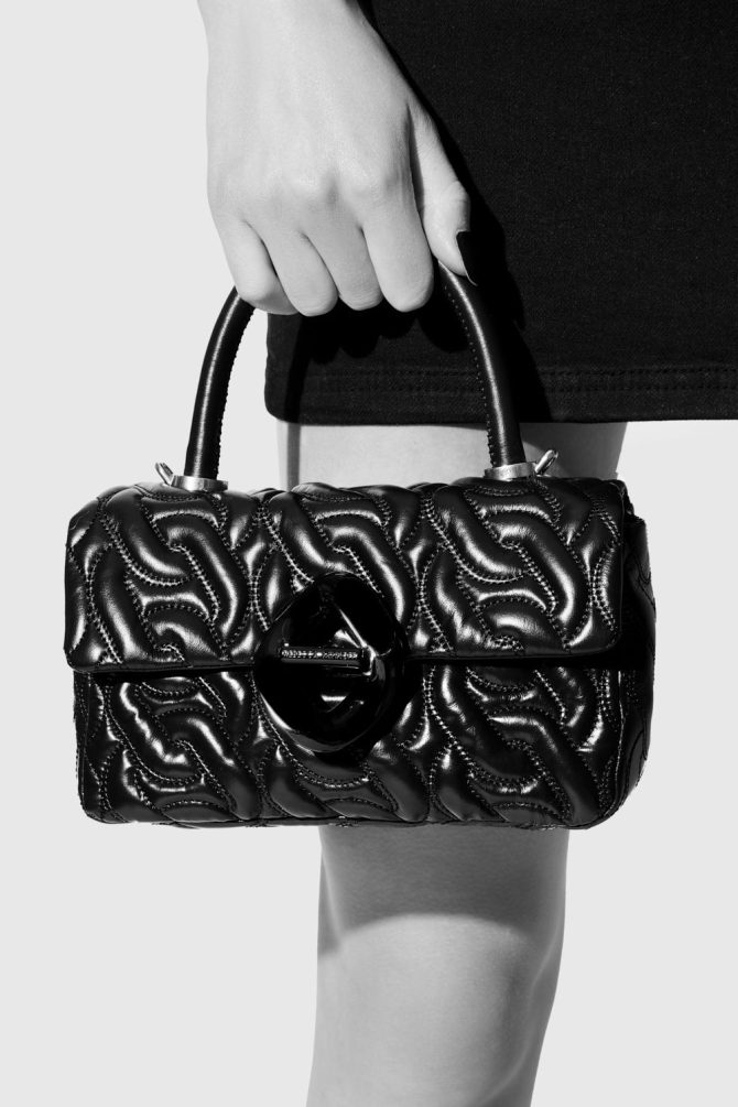 Top Handle Crossbody With Chain Quilt - Image 7